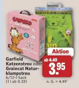 Combi Garfield Katzenstreu oder Graincat Naturklumpstreu Angebot
