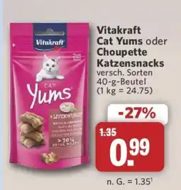 Combi Vitakraft Cat Yums oder Choupette Katzensnacks Angebot