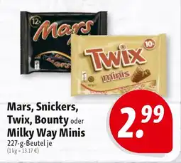 Nah & Frisch Mars, Snickers, Twix, Bounty oder Milky Way Minis Angebot