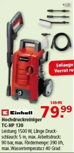 Multi Markt Einhell Hochdruckreiniger TC-HP 130 Angebot