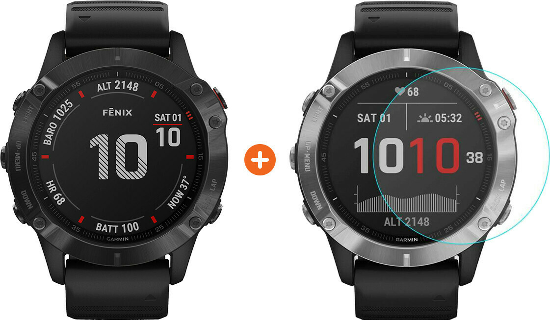 Garmin Fenix 6X Pro - Schwarz - 51 mm + Just in Case Fenix 6X Pro 51 mm  Displayschutz Angebot bei Coolblue