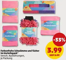 PENNY Farbenfrohe Schwämme und Tücher im Vorteilspack Angebot