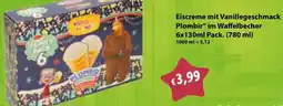 Mix Markt Eiscreme mit Vanillegeschmack Plombir im Waffelbecher Angebot