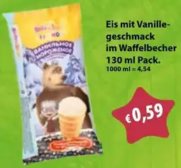 Mix Markt Eis mit Vanillegeschmack im Waffelbecher Angebot