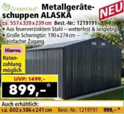 Norma GreenYard Metallgeräteschuppen ALASKA Angebot