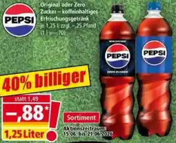 Norma PEPSI Original oder Zero Zucker Angebot