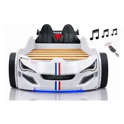 Netto Marken-Discount Autobett Kinder 90x200 Jungen LED Leuchte Unterbodenbeleuchtung Sound Fernbedienung Angebot