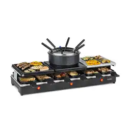 Netto Marken-Discount Fonduelette XL 3-in-1 Raclettegrill Fondue Naturstein 1650W 12 Pers Angebot