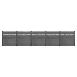 Netto Marken-Discount WPC-Sichtschutzzaun Valla – 5 Elemente mit 6 Pfosten – 190 cm Höhe mit Dekorelement – Grau Angebot