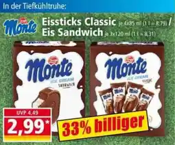 Norma Monte Eissticks Classic, Eis Sandwich Angebot