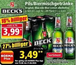 Norma BECK'S Pils/Biermischgetränke Angebot