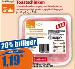 Norma My smile toastschinken Angebot