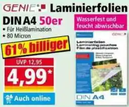 Norma GENIE Laminierfolien DIN A4 50er Angebot