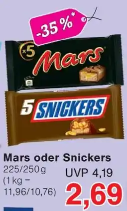 Wiglo Wunderland Mars oder Snickers Angebot