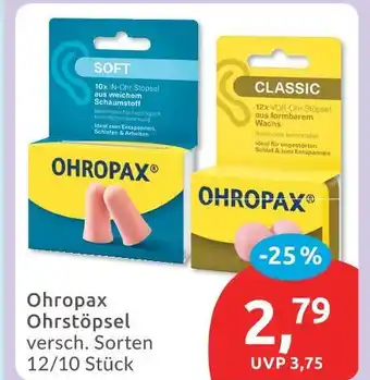 Budni Ohropax ohrstöpsel Angebot