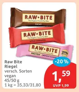 Budni Raw bite riegel Angebot