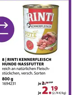 Dehner Rinti kennerfleisch hunde-nassfutter Angebot