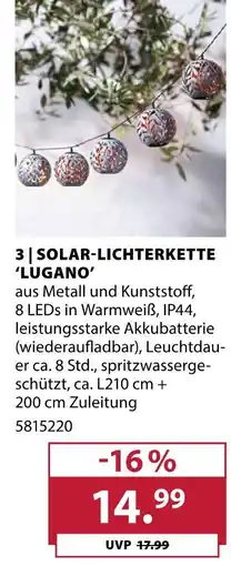 Dehner Solar-lichterkette 'lugano' Angebot