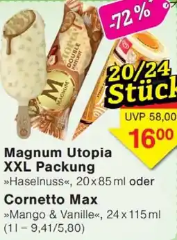 Wiglo Wunderland Magnum Utopia XXL Packung oder Cornetto Max Angebot