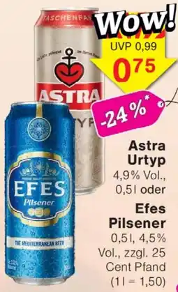 Wiglo Wunderland Astra Urtyp oder Efes Pilsener Angebot