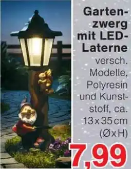 Wiglo Wunderland Gartenzwerg mit LED Laterne Angebot