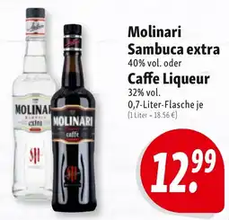 Nah & Frisch Molinari Sambuca extra 40% vol. oder Caffe Liqueur 32% vol. Angebot