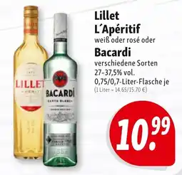 Nah & Frisch Lillet L'Apéritif oder Bacardi Angebot