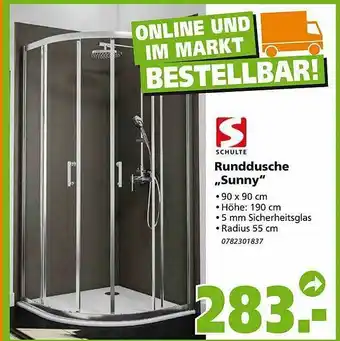 Globus Baumarkt Runddusche „sunny” Schulte Angebot