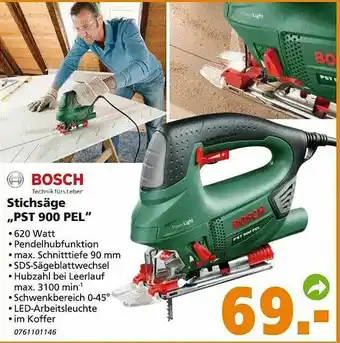 Globus Baumarkt Bosch Stichsäge „pst 900 Pel“ Angebot