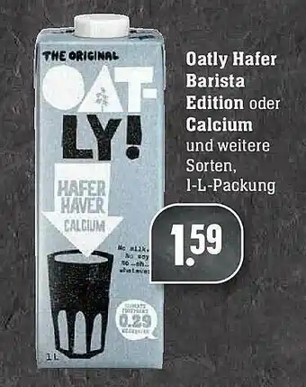 Scheck-in-Center Oatly Hafer Barista Edition Oder Calcium Angebot