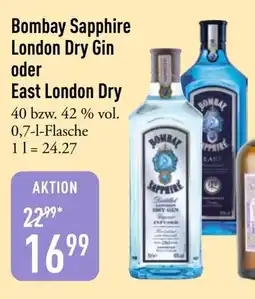 Galeria Markthalle Bombay Sapphire London Dry Gin oder East London Dry Angebot