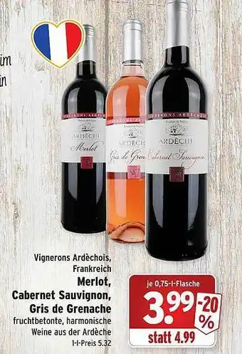 Wasgau Merlot Cabernet Sauvignon. Gris De Grenache Angebot