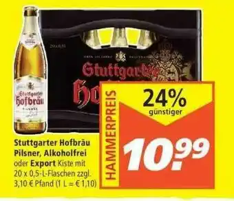 Marktkauf Stuttgarter Hofbräu Pilsner, Alkoholfrei Oder Export Angebot