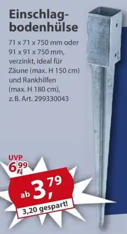 Sonderpreis Baumarkt Einschlagbodenhülse Angebot