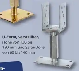 Sonderpreis Baumarkt versch. Pfostenträger U-Form, verstellbar, Angebot
