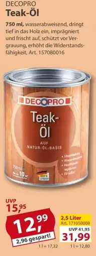 Sonderpreis Baumarkt DECOPRO Teak-Öl Angebot