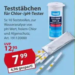 Sonderpreis Baumarkt medi POOL Teststäbchen für Chlor-/pH-Tester Angebot
