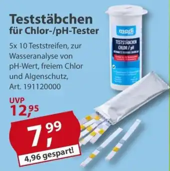 Medi POOL Teststäbchen für Chlor-/pH-Tester