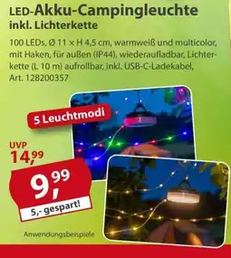 Sonderpreis Baumarkt LED-Akku-Campingleuchte inkl. Lichterkette Angebot