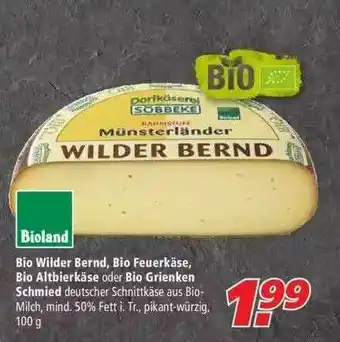 Marktkauf Bioland Bio Wilder Bernd, Feuerkäse, Altbierkäse Oder Grienken Schmied Angebot