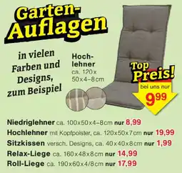 Wiglo Wunderland Hochlehner Garten- Auflagen Angebot
