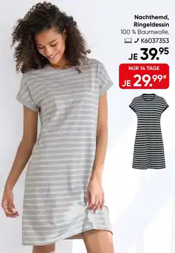 Galeria SCHIESSER Nachthemd, Ringeldessin Angebot