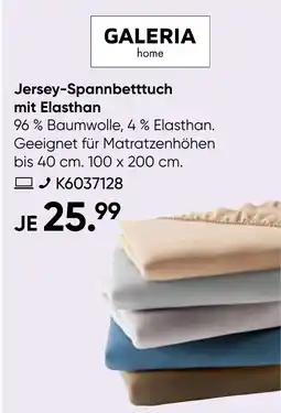 Galeria Jersey-Spannbetttuch mit Elasthan Angebot