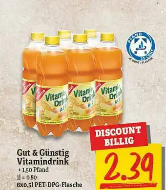 NP Discount Gut & Günstig Vitamindrink Angebot