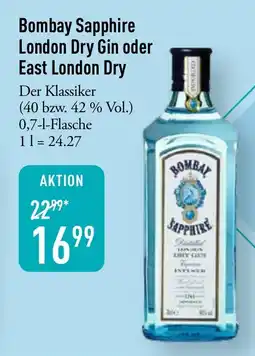 Galeria Bombay Sapphire London Dry Gin oder East London Dry Angebot