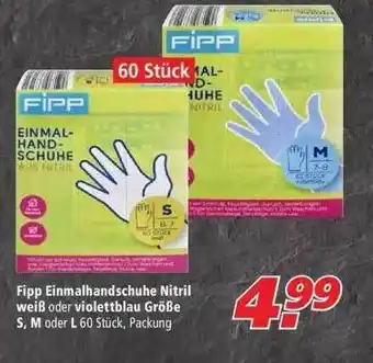 Marktkauf Fipp Einmalhandschuhe Nitril Weiß Oder Violettblau Größe S, M Oder L Angebot