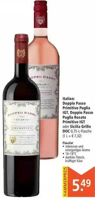 Marktkauf Doppio Passo Primitivo Puglia Igt, Puglia Rosato Primitivo Igt Oder Sicilia Grillo Doc Angebot