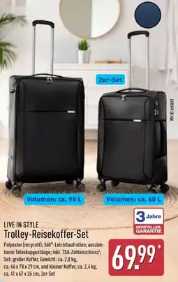 Aldi Nord LIVE IN STYLE Trolley-Reisekoffer-Set Angebot