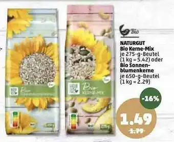 PENNY Naturgut Bio Kerne-mix, Bio Sonnenblumenkerne Angebot