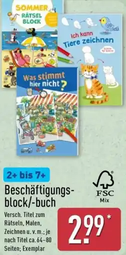 Aldi Nord Beschäftigungsblock/-buch Angebot